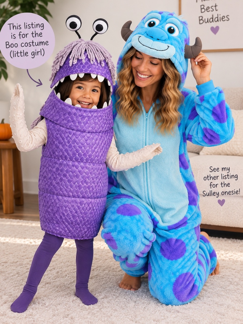 Disney Pixar Monsters Inc Boo Costume Girls 4-6X L New in Package Halloween